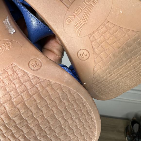 Dansko Debby Blue Woven Leather Heeled Comfort Sandal Womens EU 38 US 7.5-8 - Picture 9 of 10